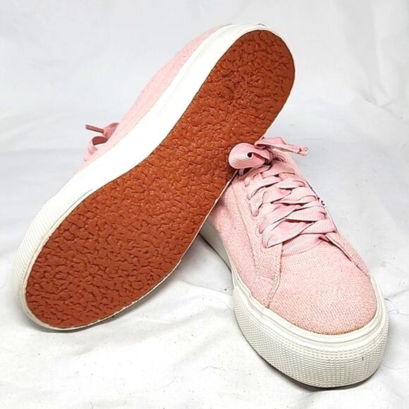 SUPERGA STYLE PLATFORM SNEAKER WOOL PINK WOMAN'S SIZE 8.0 WIDE IN GUC VERY CUTE - Picture 13 of 16